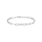 Silver Bezel Station Paper Clip Chain Bracelet
